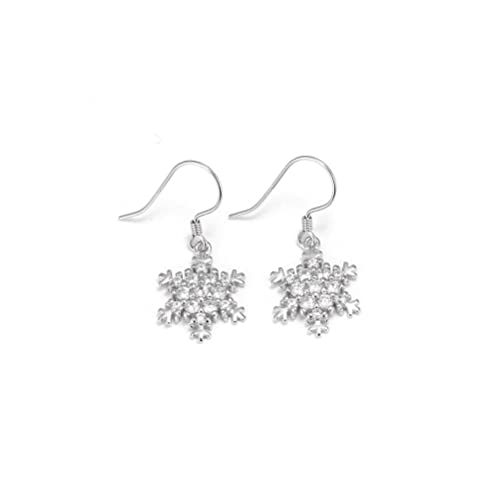 Boucles d'oreilles flocon de neige en argent, le cadeau idéal avec zircon brillant