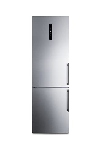 Summit 24' Refrigerator, 10.6 cu.ft Capacity Refrigerator - Freezer, Bottom Freezer, Ice Maker, Stainless Steel- FFBF249SS2IMLHD (Left Handed Door Swing)