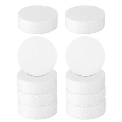 SHINEOFI Blocs de Mousse de Polystyrène Cylindriques Blancs 10 Pcs pour Loisirs Créatifs...