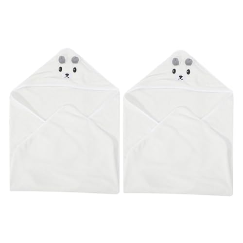Abaodam 2Pcs Hooded Bath Towel Coral Fleece Absorbent Shower Robe for Boy Girl and Soft and Comfortable Bathing Cape for Home Beach Use Adorable Animal Design