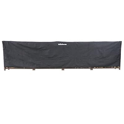 Woodhaven 16 Foot Waterproof Full Cover - Covers 1 Cord Outdoor Firewood Rack - Reinforced Vinyl With Front Opening Straps - Keeps Logs Dry (Black)