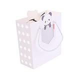 GARIOUANS Bolsas de Papel para Obsequio Diseño de Panda Tamaño Pequeño 15X14X7 CM 12 Unidades Material Duradero Asa Trenzada y Base Cuadrada para Fiestas Cumpleaños y Compras