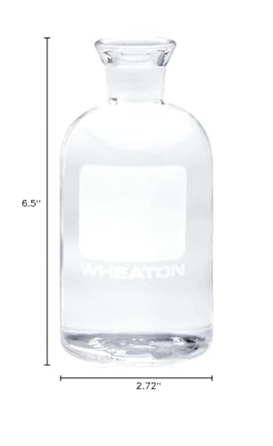 Wheaton | 227498 | 300 mL BOD Bottle &ndash; Type I Borosilicate Glass, Unnumbered, Flared Mouth, Lab-Grade for Water & Wastewater BOD Testing (No Stopper) (Case of 24)