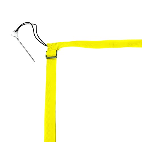 RomiSport Linien für Badminton Spielfeldmarkierung Courtline max. 6.15 x 13.4 m Linien zum Badminton Breite 4cm Markierung Gelb Rasen Sand Ankerhaken (Gelb)