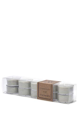 Eco Candle Co. Tea Light Candles, Chamomile Sage, 10-Pack - Scents Of Sage & Chamomile - Recyclable, 100% Soy Wax, No Lead, Hand Poured, Phthalate Free, Made From Midwest Grown Soybeans.6 Oz. Each #TOP12