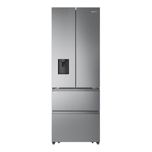 Hisense RF632N4WIE 70cm Freestanding French Door Fridge Freezer Metallic with Water Dispenser & Metal cooling 70 × 200 × 69.4 cm (W×H×D)