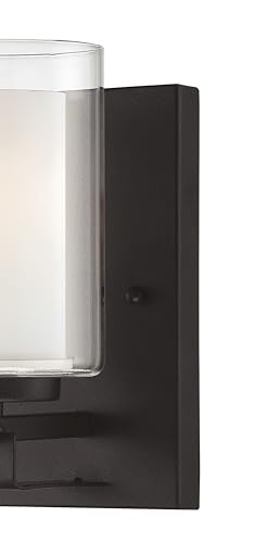 Image of Minka Lavery 6101-66 Parsons Studio Vanity Bath Light, 1-Light, 100 Total Watts, 4.5-in H x 8.75-in W, Sand Coal Black
