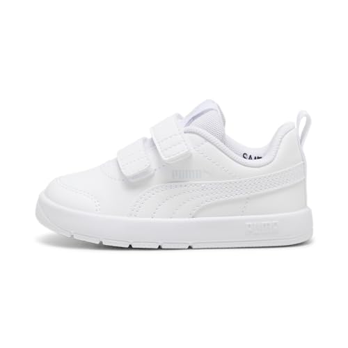 Puma Unisex Kids COURTFLEX V3 V INF Sneaker, Puma White-Puma White-Silver Mist, 23 EU
