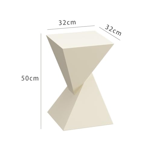 Table à thé de luxe minimaliste : table d'appoint blanche et bout de canapé géométrique moderne - 3