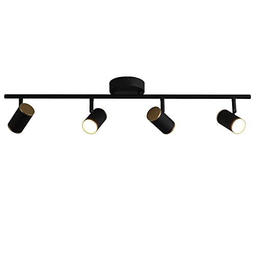 Faretto da soffitto a LED Faretto orientabile per montaggio su superficie Faretto per interni, Kit di illuminazione a binario fisso a 4 vie Lampada direzionale per montaggio a soffitto, Faretti da sof