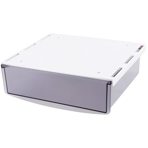 Ehuihuan 1 Stück Schublade Unter Schreibtisch, 24x21x7cm Selbstklebende Schublade, Unter Schreibtisch Aufbewahrungsbox, Versteckte Schreibtischschublade für Büro Schule Zuhause (Mattes Schwarz,L)