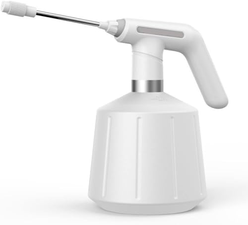 ULOVEJOY 電動噴霧器 じょうろ 電動式 霧吹き 細かい 延長ポール付き モード調節可能 USB充電式 じょうろ 噴霧器 水位表示 省力 消毒 掃除 直射 噴霧器 自動給水 散水 植物 噴霧器 缶 ガーデンツール 家庭用 小型 園芸 農薬散布 (ホワ