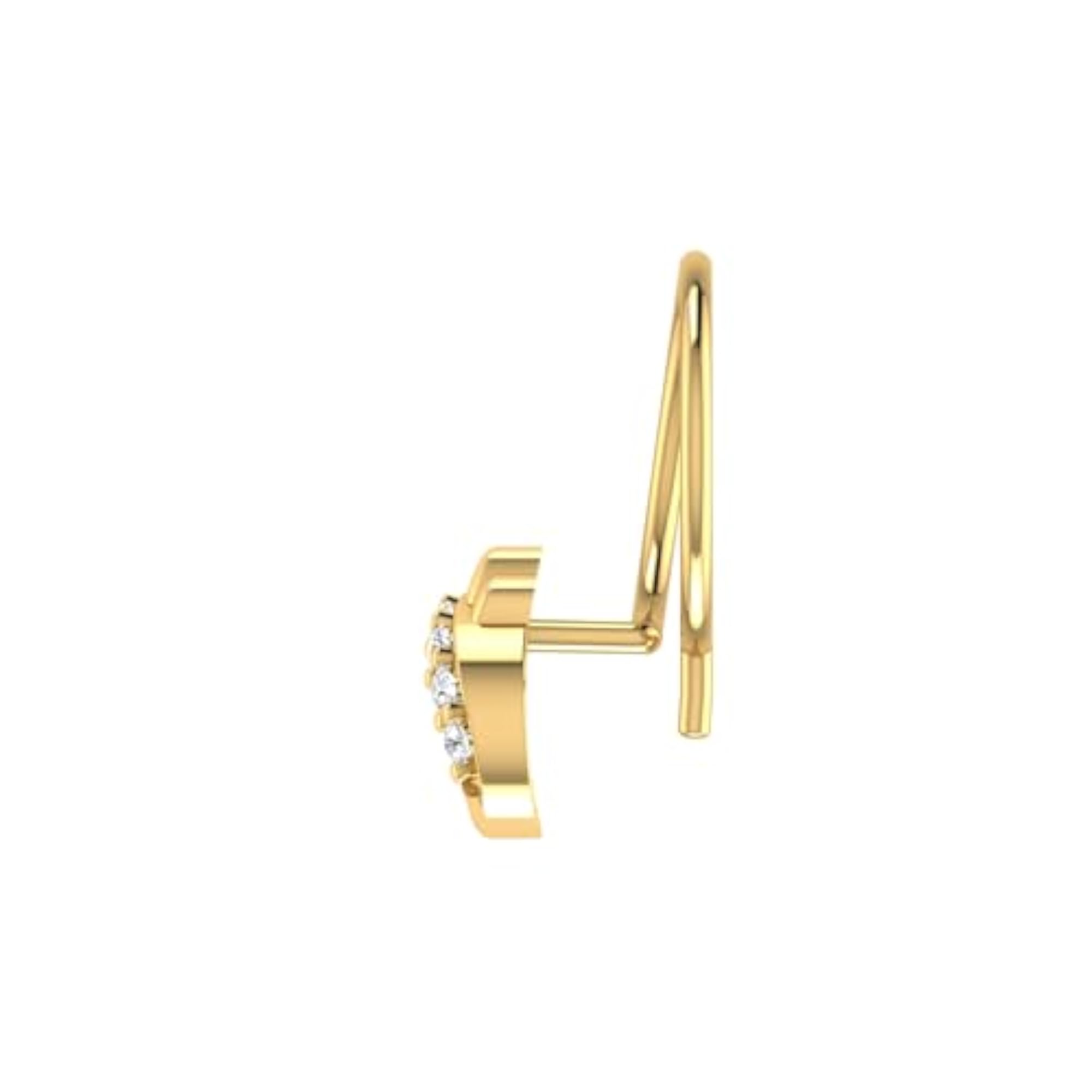Women's 14Kt Yellow Gold Stud Nosering, Trendy