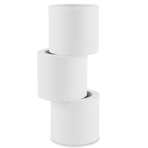 Image of Lichamp 3 Rolls Vinyl Tape, Premium Safety Marking and Traffic Floor Marking Tape, Bundling, Social Distancing, 4 Inch x 36 Yards per Roll, 108 Total Yards, White