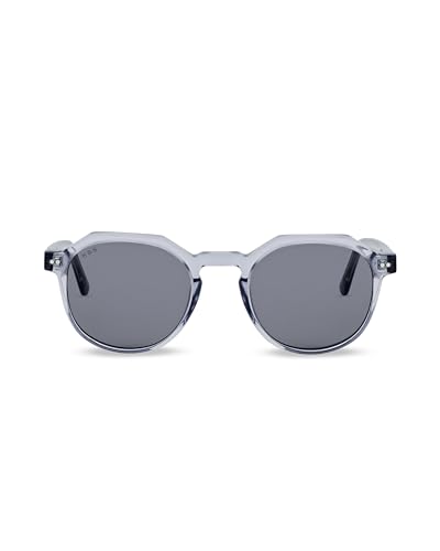 Kapten & Son Sonnenbrille Manila Transparent Grey Black | Sonnenbrille Damen & Herren Schwarz mit Sonnen- und UV-Schutz | Stylische runde Gläserfrom | Unisex Sunglasses