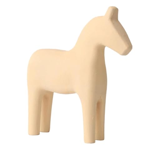 Statue de cheval en bois sculptée main : élégance artisanale pour bureau