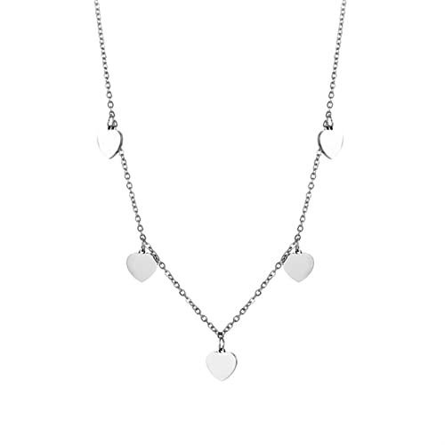 Pendentif géométrique KELIEQA en cœur de pêche pour femme en acier inoxydable à porter au quotidien