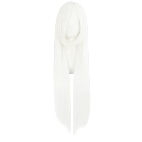 MapofBeauty 32 80cm Long Straight Anime Costume Cosplay Wig Party Wig (White)