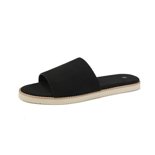Summer Men Sandals for Suede, Comfortable Flats with Memory Foam Insole, EVA Outsole Non-Slip Casual Fashion I-Slides2