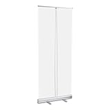 DORALO Spuckschutz Schutzwand Schutzscheibe Hustenschutz, Transparantes Roll Banner Trennwand Stellwand Niesschutz, PVC,Aluminum,60×160cm