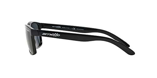 Arnette Unisex Sunglasses Shiny Black Frame, Polarized Dark Grey Lenses, 58Mm #TOP3