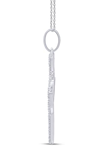 THE JEWEL ZONE 1/10 Cttw Natural Diamond Accent State of Texas Outline Pendant Necklace in 14K Gold Over Sterling Silver (0.10 Cttw)2