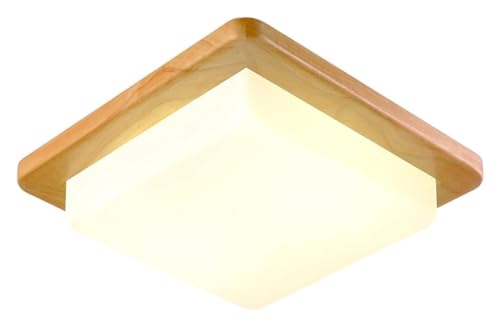 Plafonnier LED en bois de style japonais avec diffuseur acrylique