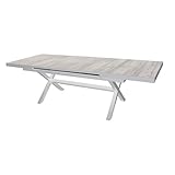  Briconess.com Tavolo estensibile 200/260 cm da esterno giardino con struttura in alluminio e piano in gres effetto legno Lagon