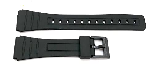 Image of 18mm Silicon Rubber Black Watch Band Strap Fits F91W F-91W F-91 F-105 F-91w Silver Buckle
