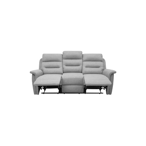 Canapé Relax 3 Places Repose-Pieds Gris Clair SAJUCO