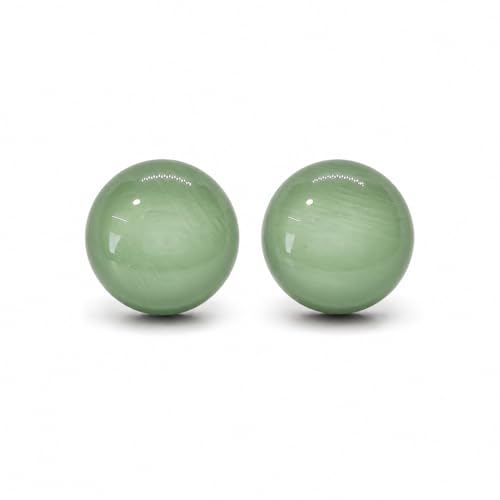 Stud Earrings, Neutral Earth Tones, 10 mm, Handmade, for Women Men Stainless Steel Posts for Sensitive Ears Color Dot Studs (Shrub Green)