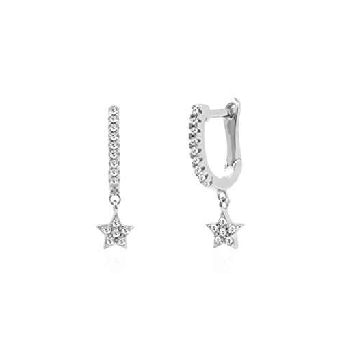 Boucles d'oreilles créoles croisées zircon anti-allergie femme