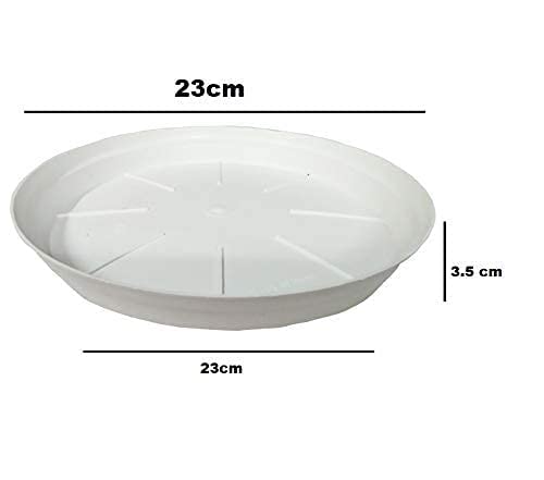 Image of Plastic Bottom Tray Plate 9 inch Suitable for 10 inch, 12 inch, Round Plastic Pot, White Color Set of 10 Pieces