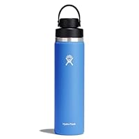 Hydro Flask Water Bottle - Insulated Stainless Steel - Wide Mouth Chug Lid, Non Spill, Leakproof in 24 Oz Cascade Blue