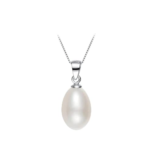 Pendentif en perles de culture d'eau douce collier ras du cou en argent massif et goutte fine