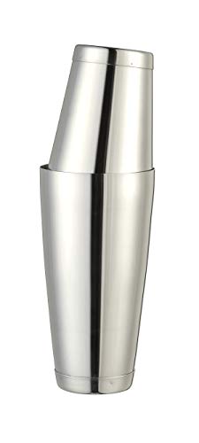 Set shaker da cocktail Boston deluxe, in acciaio inossidabile, doppio bicchiere metallico 850ml + 530ml con base stabile