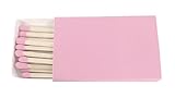 Party Favors Plus Wooden Matches with Pink Tips, Plain Pink Cover Box, 50 Count