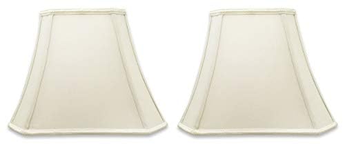 Image of Royal Designs, Inc. DS-68-16WH-2 Rectangle Cut Corner Bell Designer Lamp Shade, (6.5x8) x (11x16) x 12, White, 2-Pack