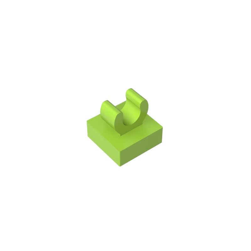 Gobricks 15712 Hinge Plate Tile Special 1x1 with Clip with Rounded Edges 50 Pieces GDS-818 Compatible with Lego Building Blocks Color:Lime — image 1