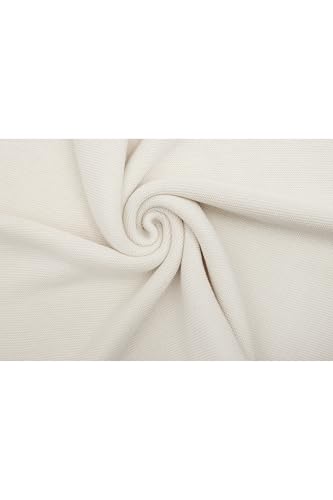 Image of Lilax Cotton Knit Receiving Blanket, Warm Cozy Swaddle Cuddle Stroller Crib Blanket for Newborns Infants & Toddlers 33.5 inch x 31.5 inch, Cream