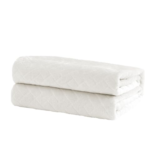 Dalina Textil - Mantas para Sofás de Franela 240X220CM con Diseño Ladrillos - Mantas para Cama de 150cm 100% Poliéster Suave y Cómodo, Gris Perla