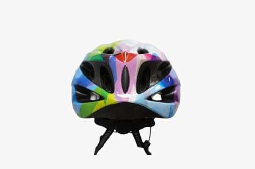 Image of JJ JONEX Professional Adjustable Cycling & Skating Helmet with Detachable Visor | Lightweight Mountain Bike Helmet with Padded Interior (Multicolor Neon) Medium (MYC)