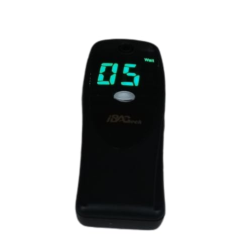 Image of Breathalyzer with LED Display, Visible at Night. Long Battery Life and Last 300 Test with Alkaline Batteries (Black 088+)