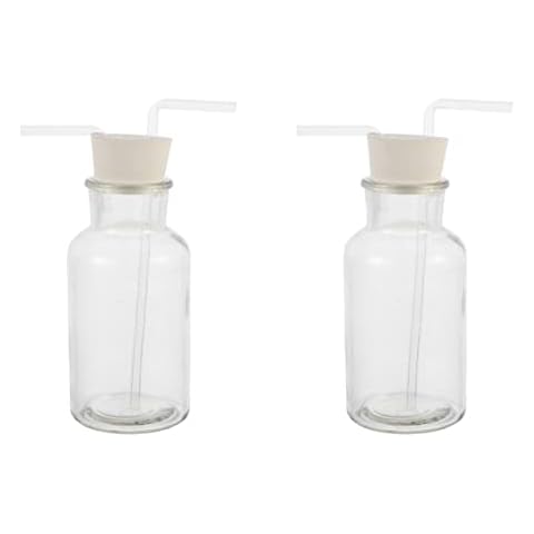 ULTECHNOVO 2 Stück Schulflaschen Chemieunterricht Labore Experiment Laborflasche Gas- für Glaswaren Glas Ml Waschen Waschgas Waschgas Cover