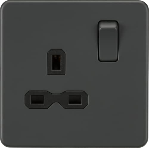 Knightsbridge 13A 1G DP switched socket - Anthracite