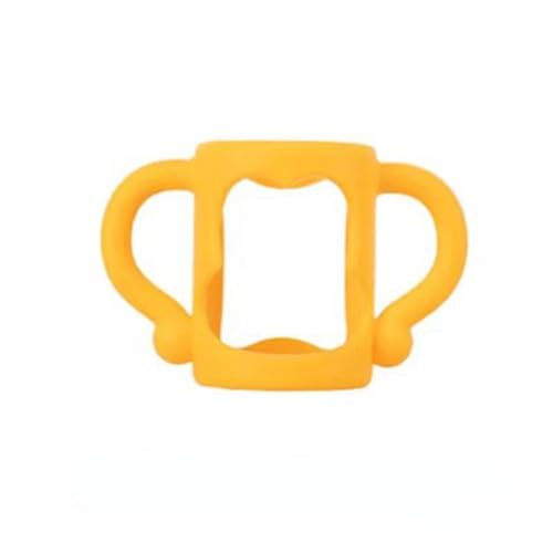 Kisigim 5個セット 哺乳瓶ユニバーサルハンドル 哺乳びん握り 広口グリップ 多色 多機能 耐熱 シリコン ソフトハンドル 持ちやすい 赤ちゃん 付け替え用 哺乳瓶アクセサリー (イエロー)