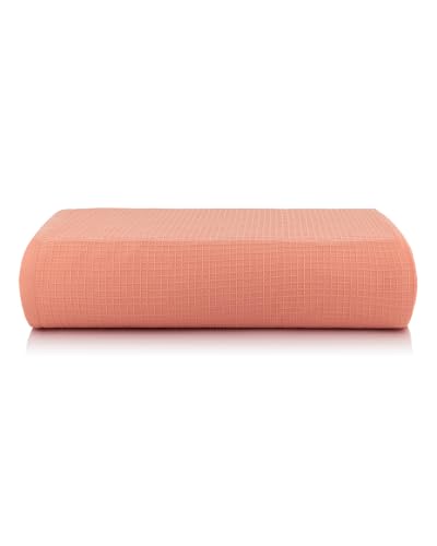 Image of Casa Copenhagen, Egyptian Cotton - Waffle Terry Towel 4 Piece 100% Cotton Large Bath Towel Set - Malibu Peach