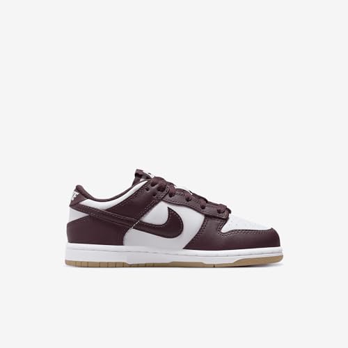 Nike Dunk Low Little Kids' Shoes (HJ9283-100, White/Gum Light Brown/Burgundy Crush) Size 12.53