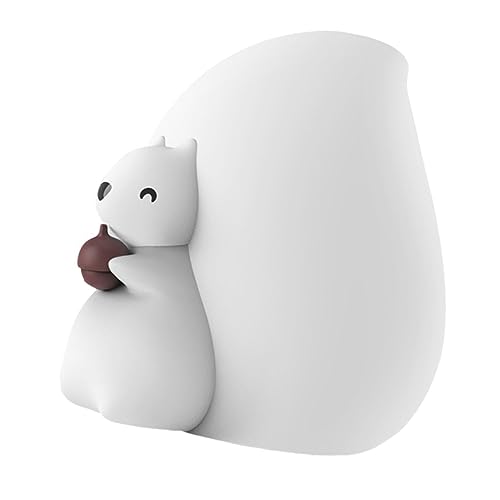 HEMOTON Veilleuse Écureuil Led Tactile Usb Rechargeable Lampe De Nuit En Silicone Pour Enfants Chambre Cadeau Apaisant Compagnon De Sommeil Bébé