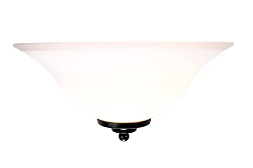 Image of Aspen Creative 62713-01-1, 1 Light Indoor Wall Fixture, 13-1 /4 inch W x 6-1 /8 inch H x 6-5 /8 inch E, Frosted Glass w /Matte Black Finish, Bulb Not Included
